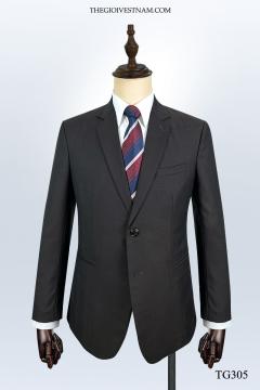 Bộ Suit Nâu Sọc Đỏ Classic Fit TGS305